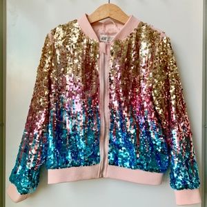 H&M Girl's Sequin Bomber Jacket
